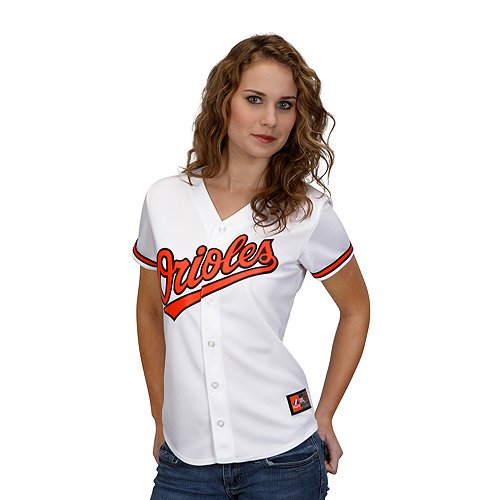 MLB Women's Baltimore Orioles Replica Jersey,White,Small