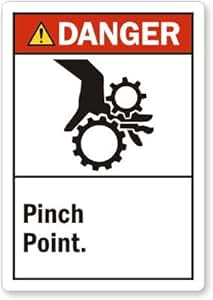 Amazon.com: Danger: Pinch Point (ANSI style), Laminated Vinyl Labels, 5 ...