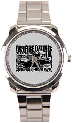Spaa Stainless Steel Bracelet Watch Anti Aircraft Gun Mens Wrist Watch