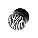 ACRYLIC PLUG WITH LOGO (ZEBRA) Gauge: 0 Sold as a Pair
