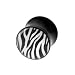Jewelry : ACRYLIC PLUG WITH LOGO (ZEBRA) Gauge: 0 Sold as a Pair