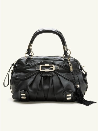 GUESS Lorraine Box Satchel, BLACK