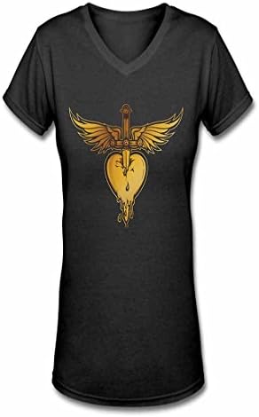 V-Neck Women Rock Bands Bon Jovi Print T Shirt Top