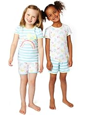 2 Pack Pure Cotton Bird Design Cosy Shortie Pyjamas