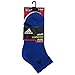 adidas Boys Cushion Quarter Socks (Pack of 3), Bold Blue/Black - White/Bold Blue - Heathered Light Onix/Bold Blue, Large