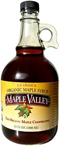 Maple Valley 33 Oz. Organic Maple Syrup - Grade B in Holiday Round Glass