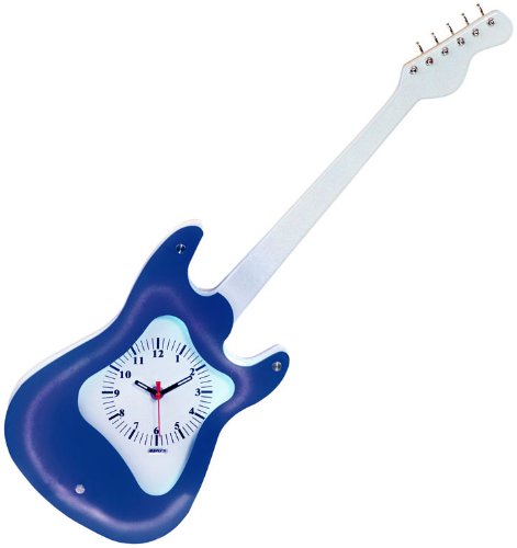 Cover image : Guitar Wall Clock - Blue Neon