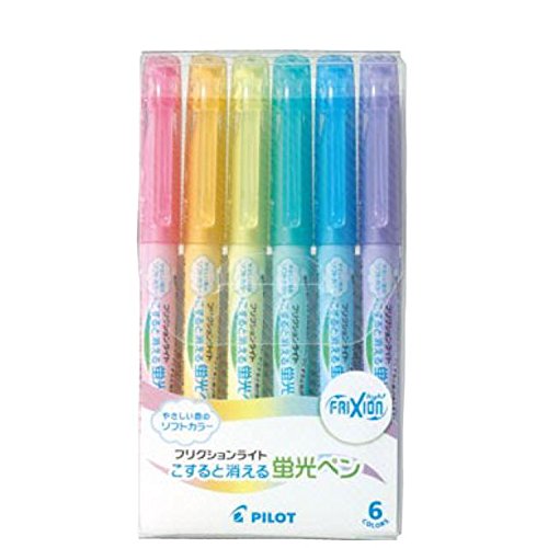 パイロット 蛍光ぺン フリクションライト SFL-60SL-6CS ソフトカラー 6色セット