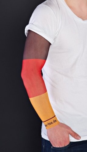 fan-too Überziehstrumpf Tattoo Deutschlandfahne – Fanartikel EM 2012 Deutschland Fußball Europameisterschaft D-Fahne, Olympische Sommerspiele, Leichtathletik, WM, Olympia, Handball, Olympiade