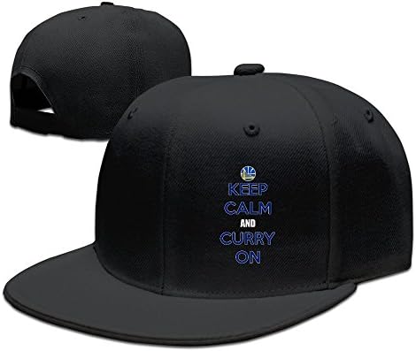 Custom Adult Keep Calm And Curry ON Flat Brim Basketball Cap Hats Black