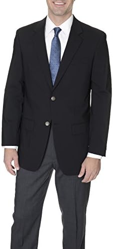 Gianco Polo Mens Two Button Stretch Wool Blend Blazer Solid Black