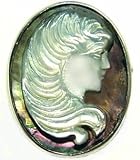 Master Carved Mother of Pearl Sterling Silver Cameo Pin Pendant