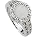 14K White Gold Diamond Signet Ring