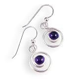 Sterling Silver Amethyst Swirl Earrings