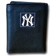 New York Yankees Executive Trifold Leather Wallet - MLB Baseball Fan Shop Sports Team Merchandise