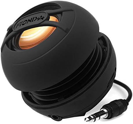 Ftonda Portable Mini Wired Speaker with 3YR Guarantee with Expandable Bass Resonator for Smartphones, Tablets, MP3 Players, Computers, Laptops, Cell Phones, iPhone 6S (Black)