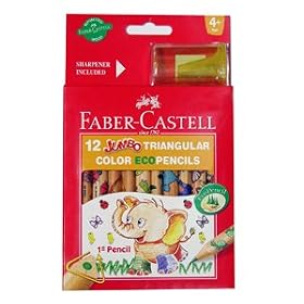 Faber-Castell 12 Jumbo Triangular Color Eco-Pencils by Faber Castell