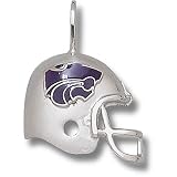 Kansas State University Enamel Powercat Helmet Pendant (Silver)