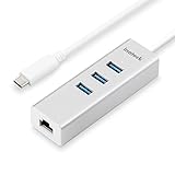 Inateck USB-Type-C USB3.0ハブ　ギガビットイーサネットアダプタ　Type-C機器対応　New MacBook ChromeBook Pixel、Huawei Nexus6、LG Nexus5X、ChromeBook Pixel Cに対応　アルミ製
