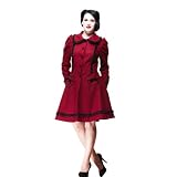 Hell Bunny Manteau COURTNEY COAT burgundy