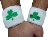 St. Patricks Day Good Luck Clover Wrist Bands (Pair)