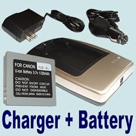 HQRP Replacement 1000mAh Canon NB-4L Battery and Battery Charger for the Canon PowerShot... by 