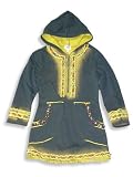 Beautiful Girl - Girls Hooded Dress, Teal Gold