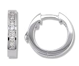 1/4 Carat Channel Set Diamond Earrings in 14k White Gold (with Safety Lock)