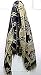 Black/Tan Reversible Skull Print Cashmere Shawl Scarf