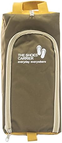 XEITY Portable Nylon Travel Shoe Bags with Zipper Closure (Brown)