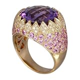 18K Rose Gold Amethyst, Pink Sapphire and Diamond Ring (11.83ctw)