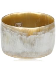ZEFFIRA "Lineare" Blonde Plain Natural Horn Bangle 4 cm high