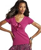 Style&co. Cap-Sleeve Sweater with Charmeuse Bow