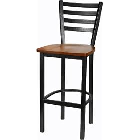 Ladderback Steel Frame Bar Stool 