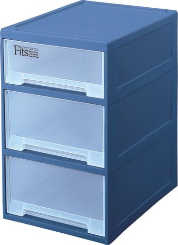 Fits フィッツケース クローゼット 浅深3段 (幅39x奥行53x高さ63.5cm) ブルー
