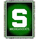 Michigan State Spartans Triple Woven Jacquard NCAA Throw (019 Focus) by Northwest (48x60) Michigan State Spartans Triple Woven Jacquard NCAA Throw (019 Fo
