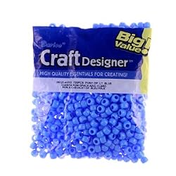 Pony Beads, Lt. Blue Op, 6 X 9mm, 720pc Pkg