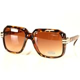 Run DMC Rapper Retro Gazelle Large Sunglasses Animal Print Brown