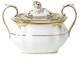 Spode Stafford White Sugar Bowl and Cover 14 ounce