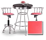 IMAGE OF Chrome Bar Table & 2 Chrome Adjustable 24