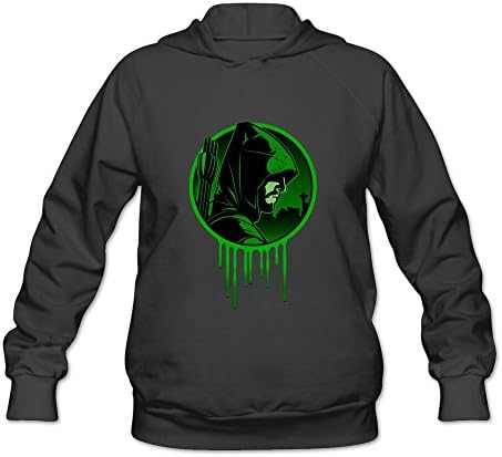 Women's Green Arrow Logo Cotton Hoody Black