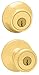 Kwikset 695 Tylo Entry Knob and Double Cylinder Deadbolt Combo Pack in Polished Brass