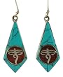 Sterling Silver Turquoise Inlay Buddha Eyes Earrings