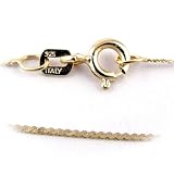 Gold Plated Sterling Silver Diamond Cut Serpentine Nickel Free Chain Necklace 14, 16, 18, 20 Italy