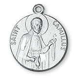 Fine Pewter Saint Camillus Medal and 18-inch Chain