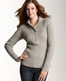 Charter Club Long-Sleeve Ribbed Sweater with Fold-Over Collar