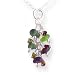 Authentic Sea Glass Drop Necklace, Earth Tone Colors, 36" Sterling Silver Chain