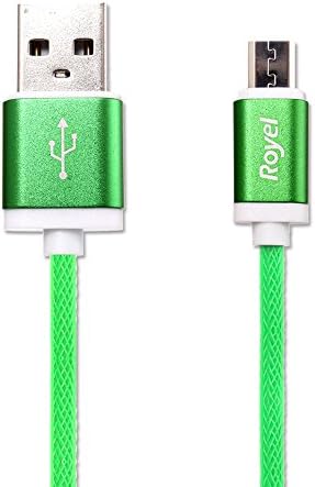 Recomfit® Royel High Speed Nylon Braided USB Cable - 2.0 a Male to Micro B Charging Sync Cable for Samsung, Htc, Motorola, Nokia, Lg, Sony, Blackberry and Many More. (3.3ft/1m , Green)