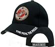 Delux Military Law Enforcement Cap Hat- US Marine Corps, Black (Comes In 2 Different