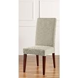 Sure Fit Stretch Jacquard Damask Short Dining Room Chair-Sage
